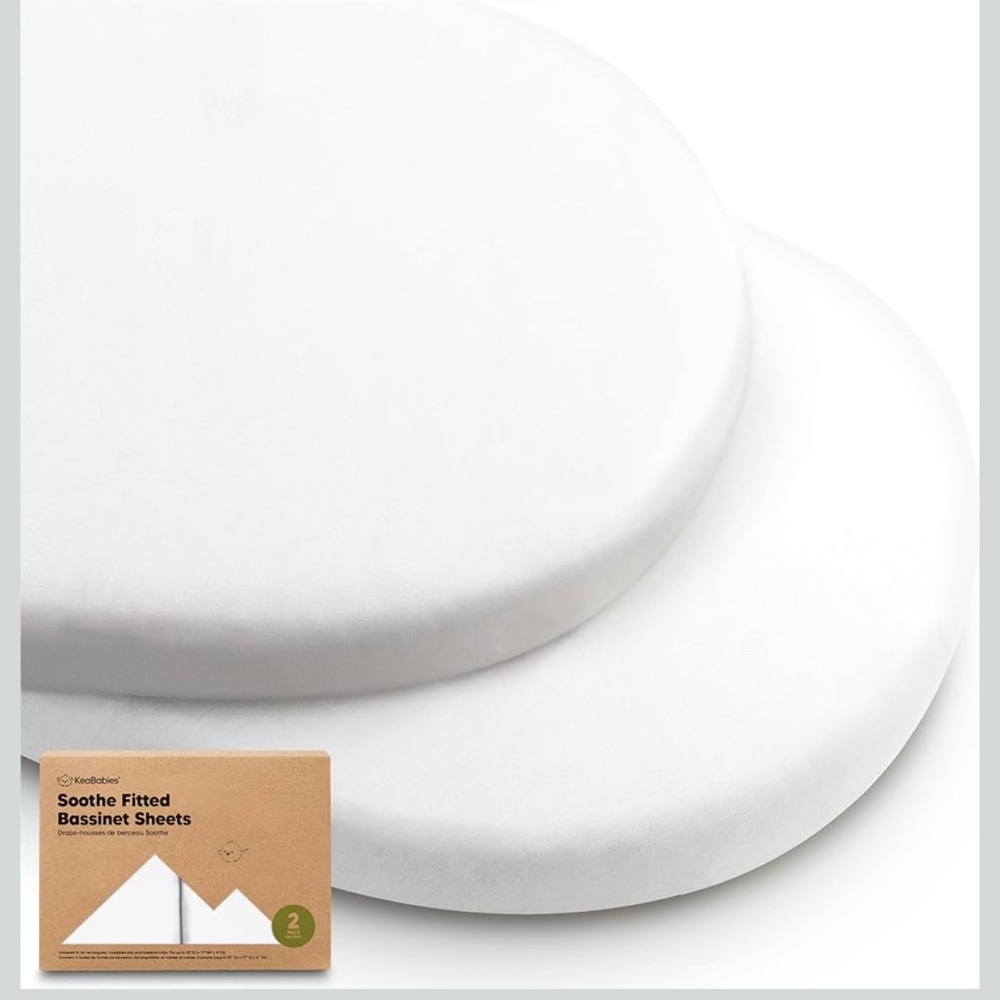 KeaBabies 2-Pack Isla Fitted Bassinet Sheets in Soft White